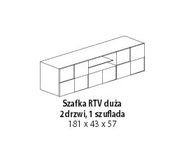 MC AKCENT - DAMA Rtv duża | 2 drzwi 1 szuflada | Biały połysk | 209008-02