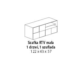 MC AKCENT - DAMA Rtv mała | 1 drzwi 1 szuflada | Antracyt połysk | 202308-01