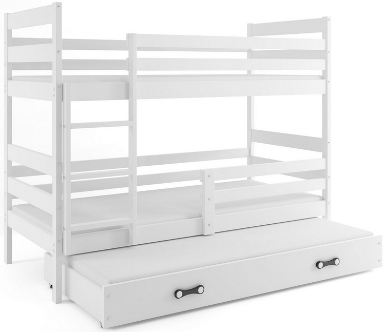 BMS - ERYK Łóżko piętrowe 3-osobowe 80x160 cm / Rama kolor: Biały