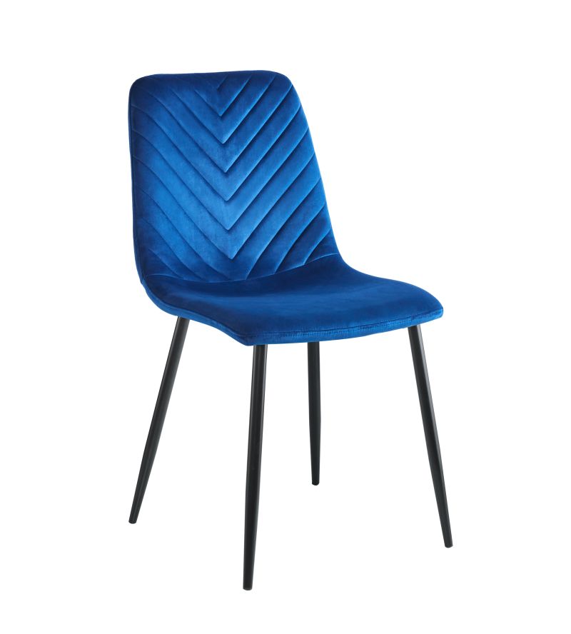 FURNITEX - K5-FX Krzesło | Velvet | Niebieskie | Nogi czarne