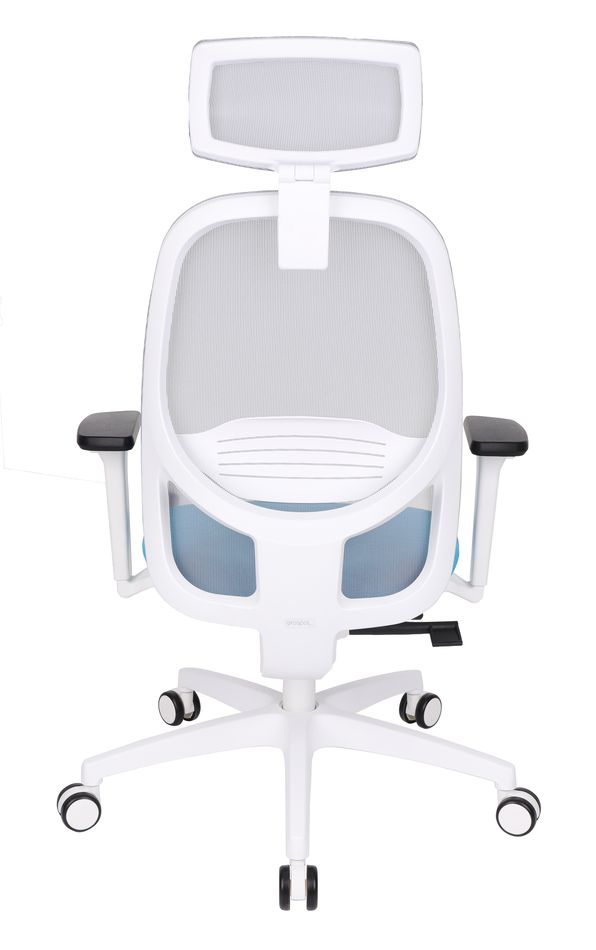 GROSPOL - NODI Fotel Obrotowy WS HD White | Mechanizm Synchro Plus SP2 | Regulowana Głębokość Siedziska | Zagłówek | Zgodny z Rozporządzeniem z 2023 roku