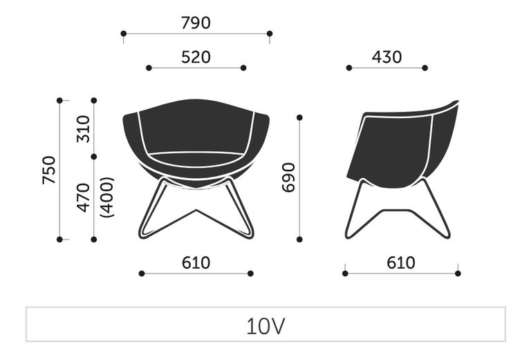 PROFIM - SORRISO Fotel Konferencyjny 10V | Stelaż z metalowego pręta