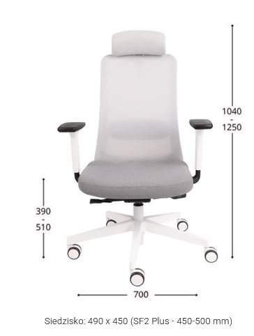 GROSPOL - NICO Fotel Obrotowy W HD White | Mechanizm Synchro Self SF2 | Podstawa Biała / Chrom | Podłokietniki R1