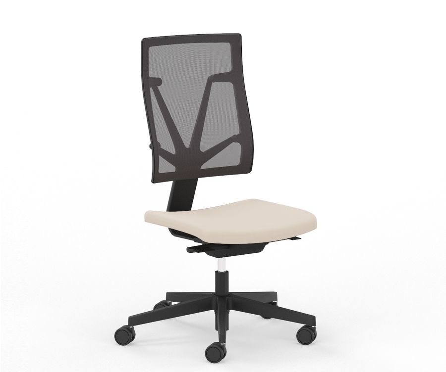 NOWY STYL - 4ME Fotel obrotowy MESH BL SOFT SEAT ESP | Oparcie siatkowe | Wersja czarna BL