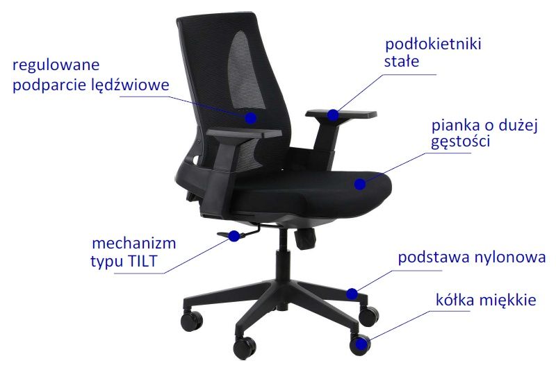 STEMA - Fotel obrotowy Olton L | Czarny