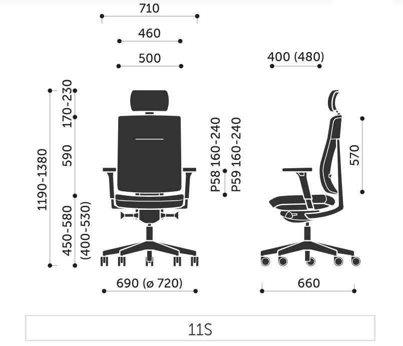 PROFIM - XENON Fotel Obrotowy 11S | Oparcie Tapicerowane | Mechanizm SYNCHRO | Podparcie SmartADLS | Zagłówek | Zgodny z Rozporządzeniem z 2023 roku