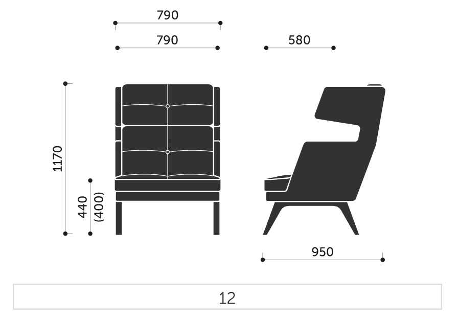 PROFIM - OCTOBER Fotel 12 | Nogi metalowe ^ drewniane | Wysokie oparcie