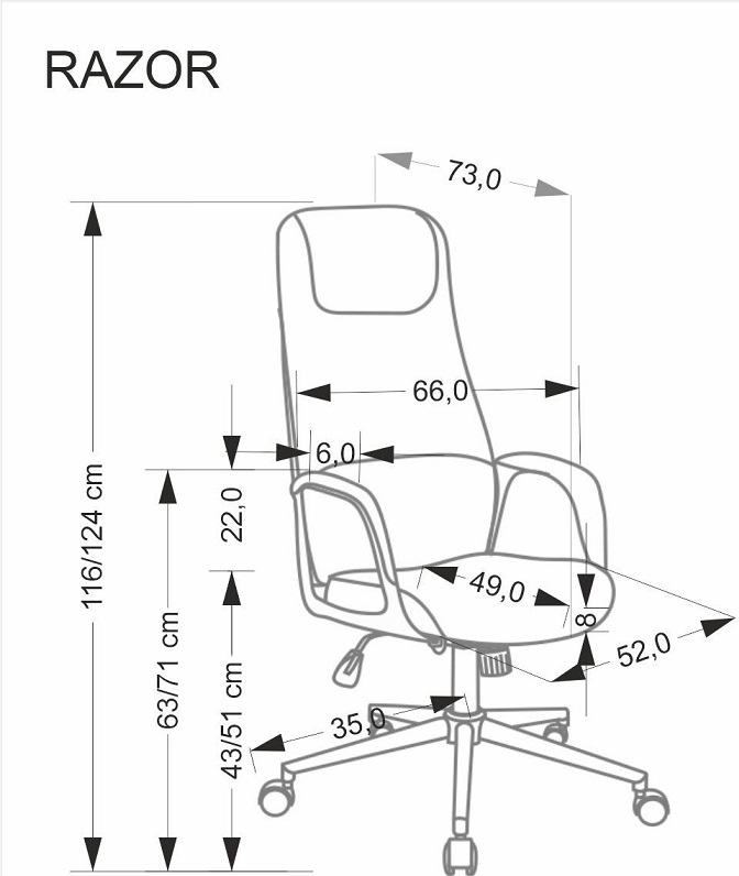 HALMAR - RAZOR Fotel obrotowy gabinetowy | Beżowy