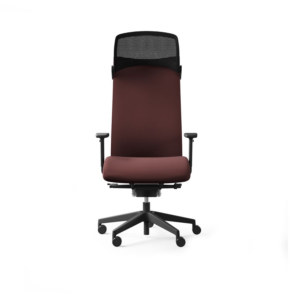 PROFIM - ACTION Fotel obrotowy biurowy gabinetowy 110SFL | Oparcie tapicerowane | Zagłówek siatkowy | Obciążenie do 150 kg