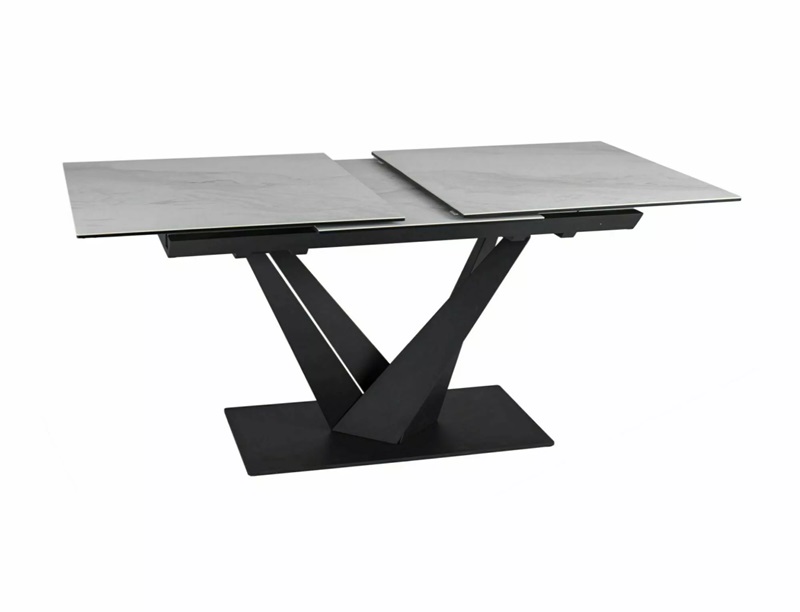 SIGNAL - SORENTO CERAMIC NATURE CLOUD Stół rozkładany 160-220x90x76 | Biały mat | Czarny mat