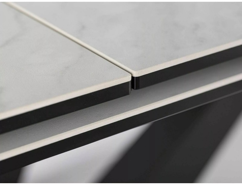 SIGNAL - SORENTO CERAMIC NATURE CLOUD Stół rozkładany 160-220x90x76 | Biały mat | Czarny mat