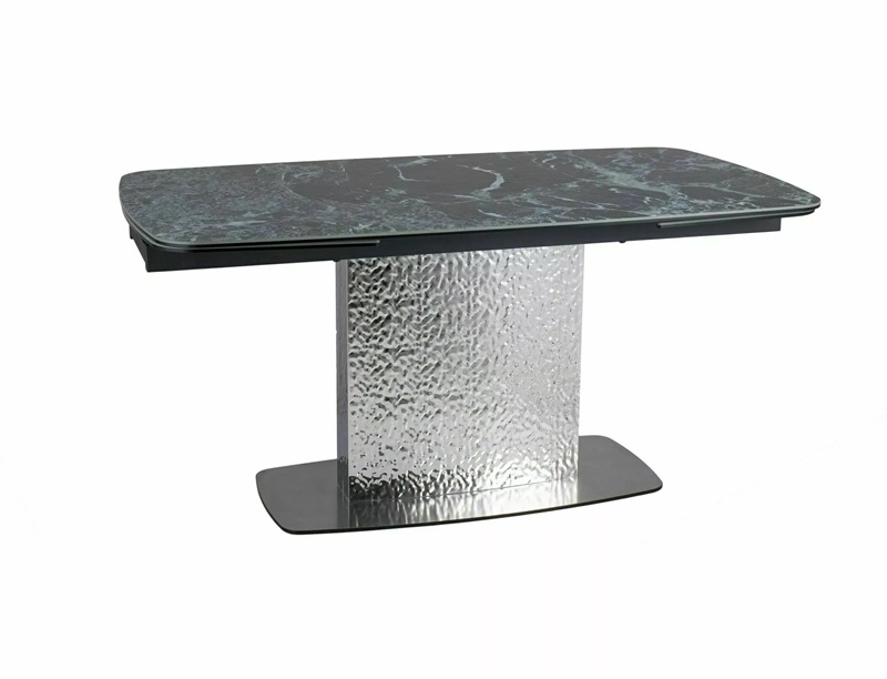 SIGNAL - MONCLER CERAMIC VERDE ALPI Stół 160-240x90 | Morski mat | Srebrny