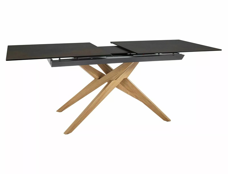 SIGNAL - LORETO CERAMIC OSSIDO BRUNO STÓŁ 180-230x90 | Brąz mat | Dąb | DOSTĘPNE OD RĘKI