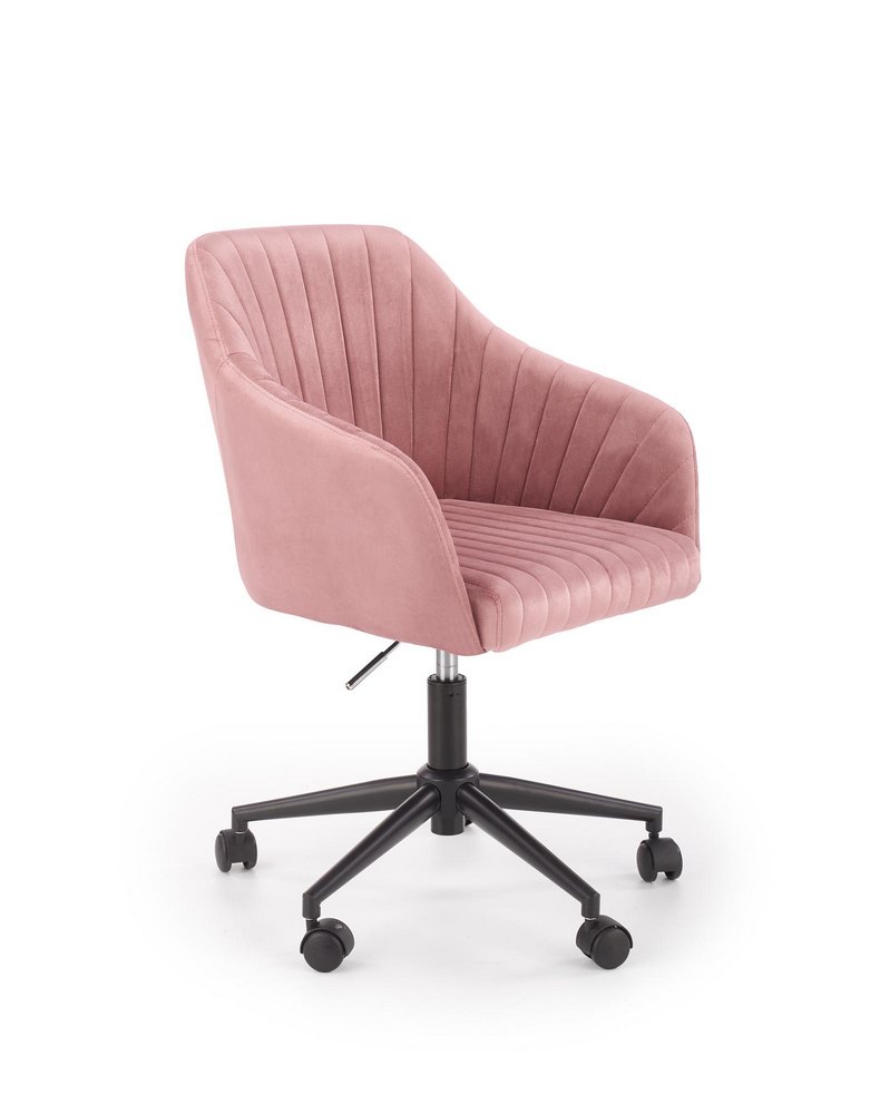 HALMAR - Fotel obrotowy FRESCO | Tkanina velvet | Różowy