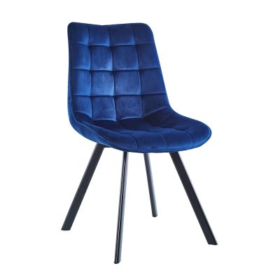 FURNITEX - J265 Krzesło | Velvet | Niebieskie | Nogi czarne