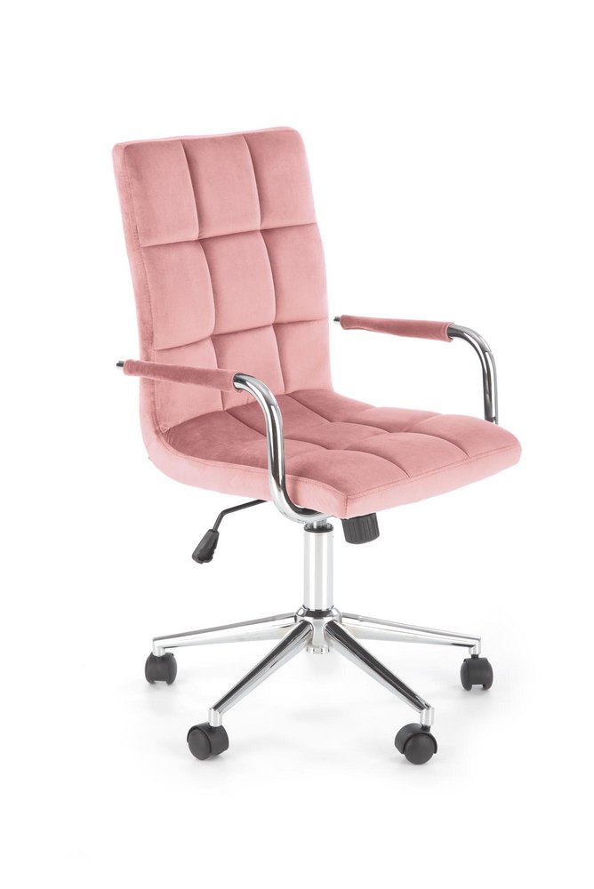 HALMAR - Fotel obrotowy GONZO 4 | Tkanina velvet | Różowy