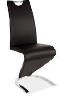 SIGNAL - H-090 Krzesło | Ekoskóra | Czarny | Stelaż chrom
