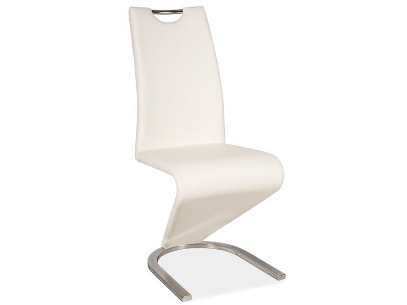 SIGNAL - H-090 Krzesło | Ekoskóra | Biały | Stelaż chrom