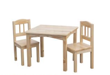 PANKAU - JĘDREK Stolik + 2 krzesła | Zestaw dziecięcy