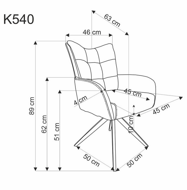HALMAR - K540 Krzesło | Obrót siedziska | Cynamonowy | DOSTĘPNE OD RĘKI
