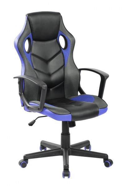 FURNITEX - QZY-2M Fotel obrotowy | Czarno-niebieski