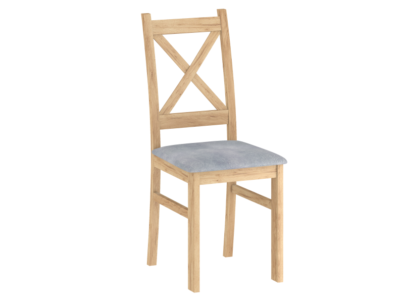 FURNITEX - CARLO Krzesło | Dąb złoty craft | Siedzisko tapicerowane szare | Tapicerka Forver 65