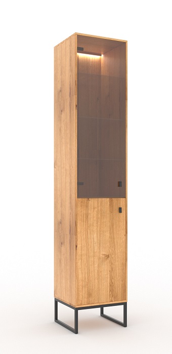KLOSE - K32 2 Witryna 1 | drzwi szklane | drzwi drewniane | Lewa 320464 | z oświetleniem 1x 100286 | 1x 100160