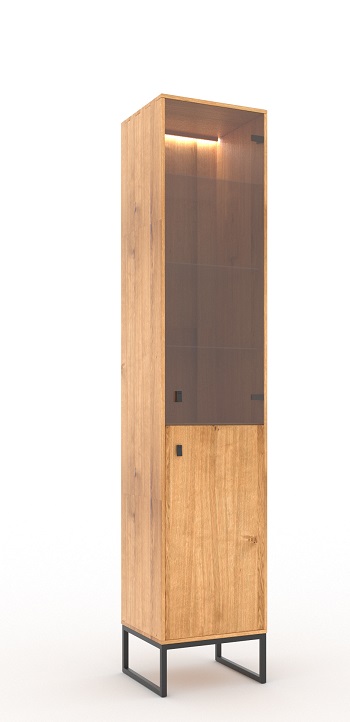 KLOSE - K32 2 Witryna 1 | drzwi szklane | drzwi drewniane | Prawa 320465 | z oświetleniem 1x 100286 | 1x 100160