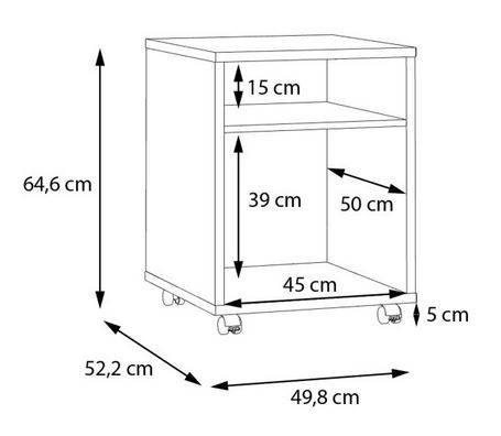 Forte - KEFLAVIKKFLK111-C881 | Kontener na kółkach | Biały / Dąb Aristan