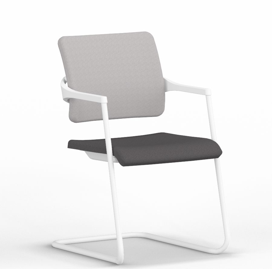 NOWY STYL - 2ME Krzesło konferencyjne W CFP BL GB | Wersja biała W | Na płozie