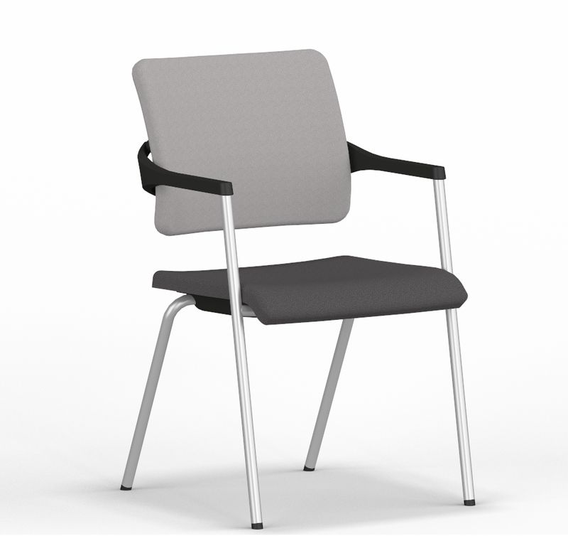 NOWY STYL - 2ME Krzesło konferencyjne BL 4L ARM BL GBP | Wersja czarna BL | Na 4 nogach