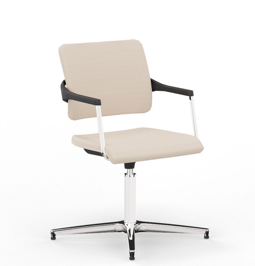 NOWY STYL - 2ME Krzesło konferencyjne obrotowe BL ST53-POL ARM CR | Wersja czarna BL | Podłokietniki