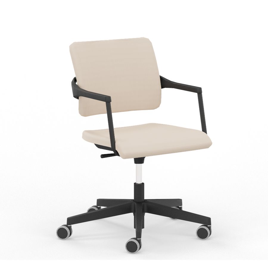NOWY STYL - 2ME Krzesło konferencyjne obrotowe W TS25 ARM BL | Wersja biała W | Podłokietniki