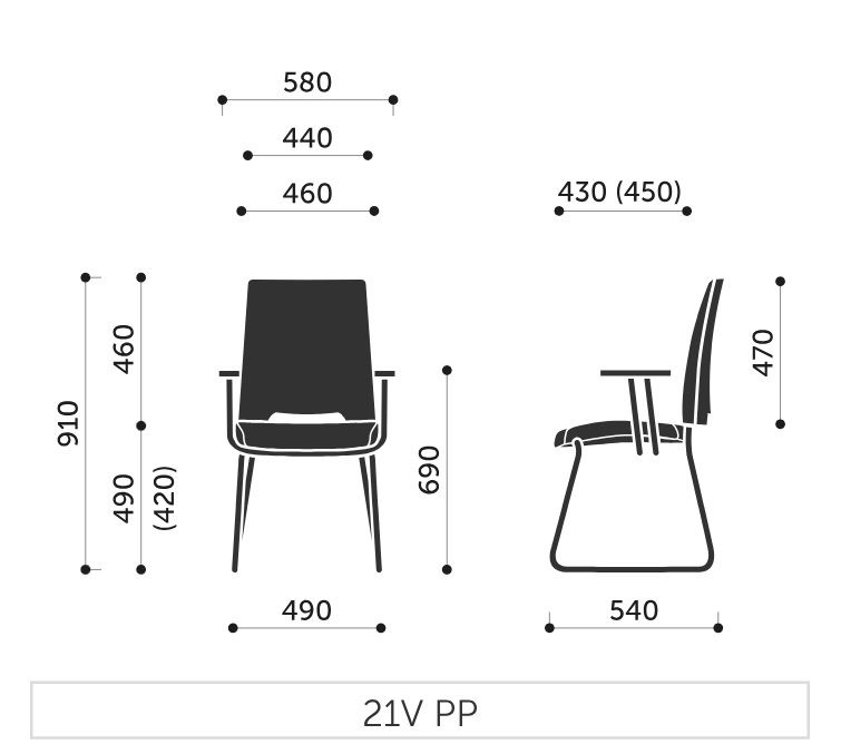 PROFIM - ARCA Krzesło Konferencyjne 21V | Na Płozie