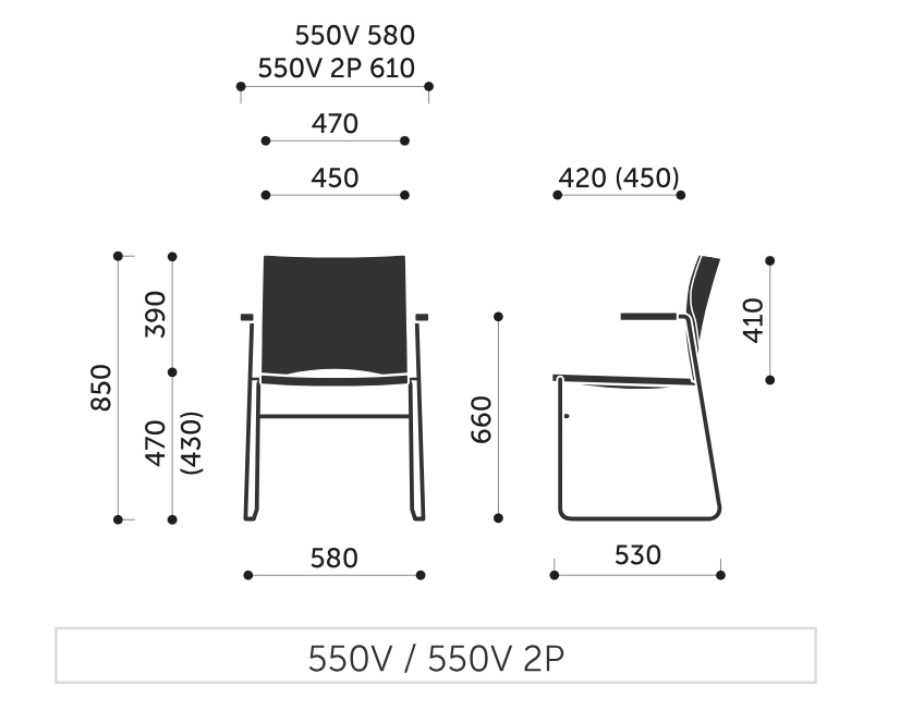 PROFIM - ARIZ Krzesło konferencyjne 550V | Siedzisko i oparcie plastikowe