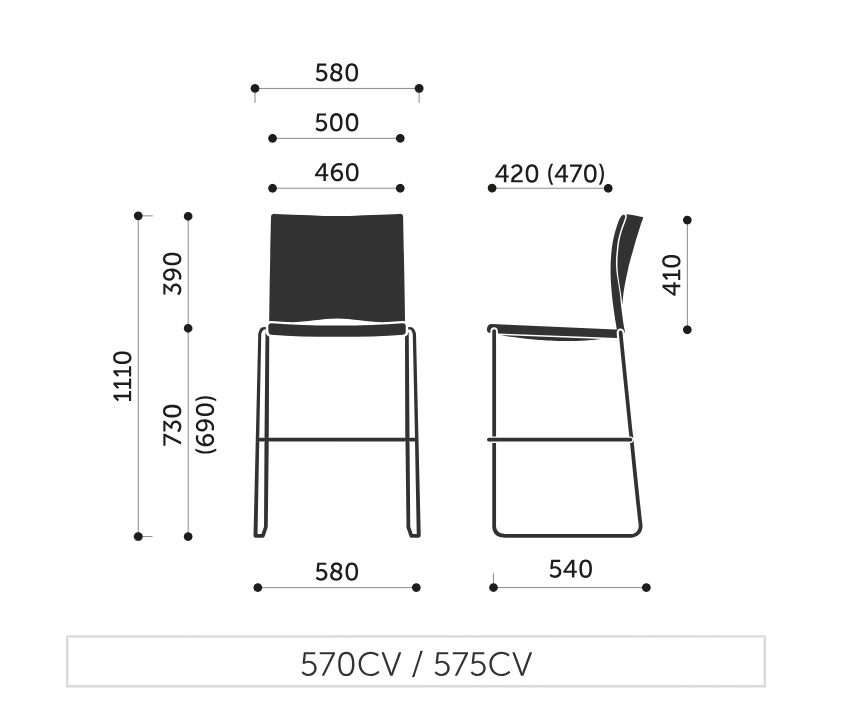 PROFIM - ARIZ Krzesło barowe 575CV | Siedzisko tapicerowane i oparcie siatkowe