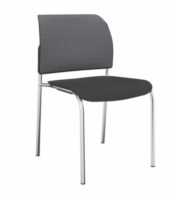 PROFIM - BIT Krzesło konferencyjne 555H | Siedzisko plastikowe i oparcie siatkowe | Na 4 nogach