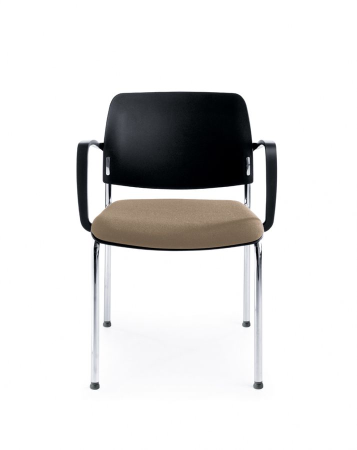PROFIM - BIT Krzesło konferencyjne 560H | Oparcie plastikowe i tapicerowana nakładka na siedzisko | Na 4 nogach