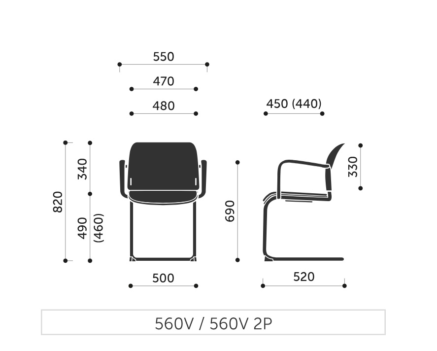 PROFIM - BIT Krzesło konferencyjne 560V | Oparcie plastikowe i tapicerowana nakładka na siedzisko | Na płozie