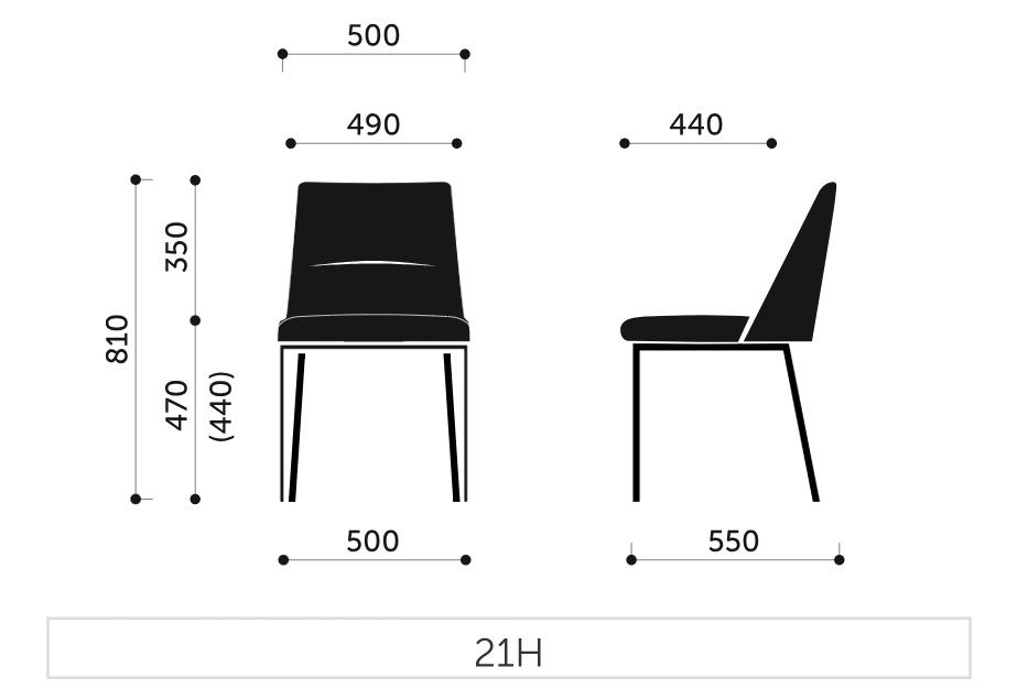 PROFIM - CHIC Krzesło Konferencyjne 21H | Nogi metalowe | Bez podłokietników
