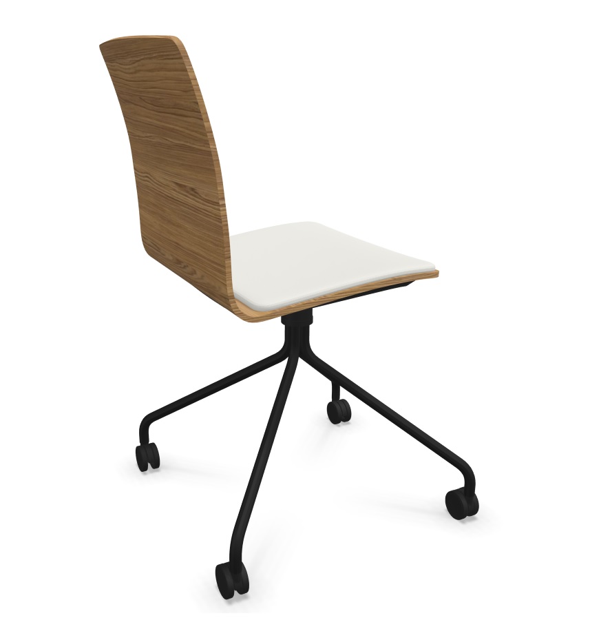 PROFIM - COM Krzesło Konferencyjne K22HC | Kubełek ze sklejki | Tapicerowana nakładka na siedzisko | stelaż typu "pająk" | Wersja na kółkach