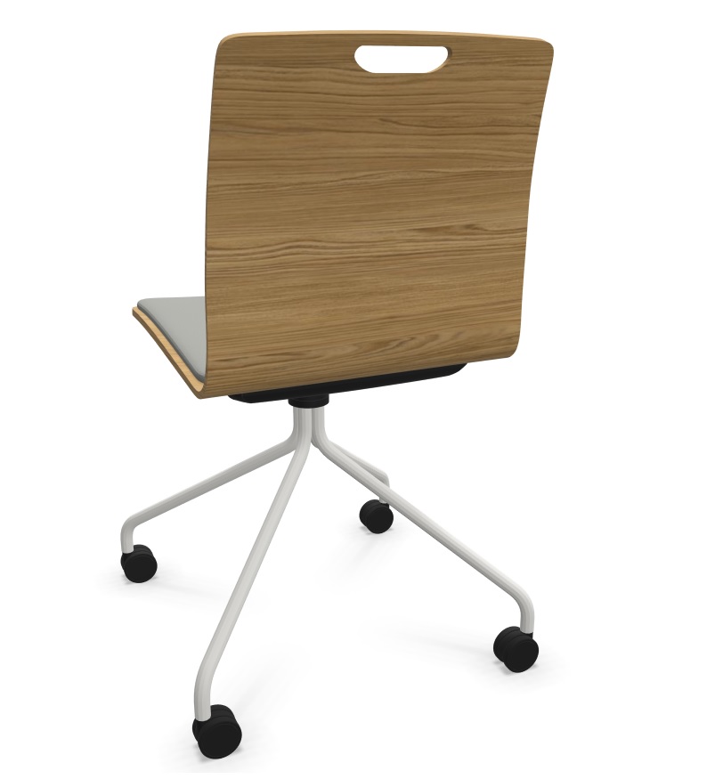 PROFIM - COM Krzesło Konferencyjne K22HC | Kubełek ze sklejki | Tapicerowana nakładka na siedzisko | stelaż typu "pająk" | Wersja na kółkach