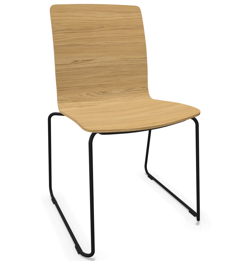 PROFIM - COM Krzesło konferencyjne K12V | Kubełek ze sklejki | Na płozie V