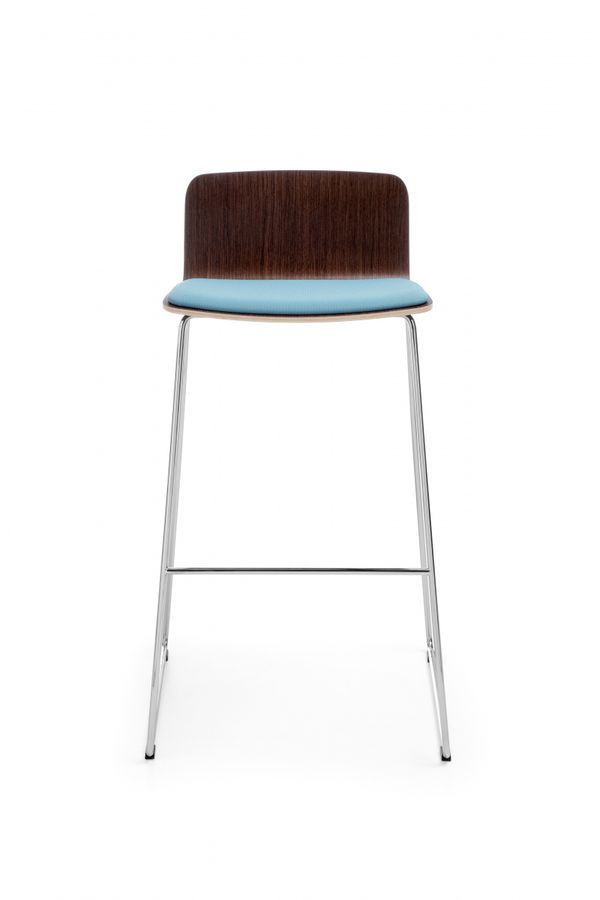 PROFIM - COM Krzesło Barowe K22CV | Kubełek ze sklejki | Tapicerowana nakładka na siedzisko