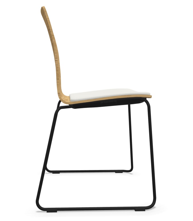 PROFIM - COM Krzesło Konferencyjne K22V | Kubełek ze sklejki | Tapicerowana nakładka na siedzisko | Na płozie V