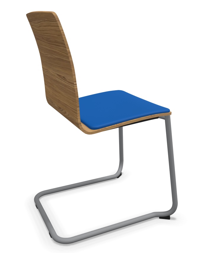 PROFIM - COM Krzesło Konferencyjne K22V1 | Kubełek ze sklejki | Tapicerowana nakładka na siedzisko | Na płozie V1
