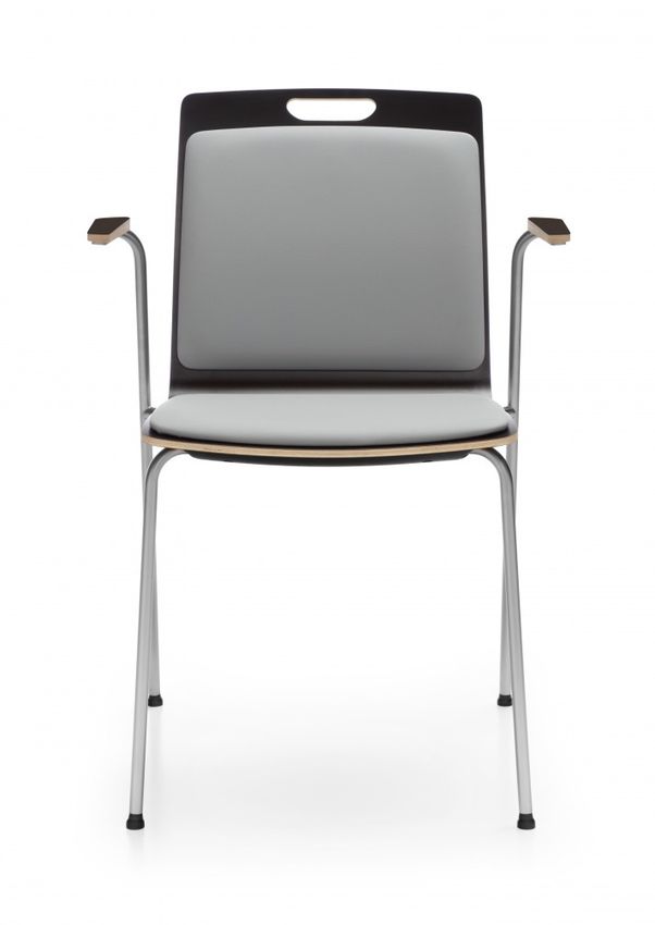 PROFIM - COM Krzesło Konferencyjne K32H | Kubełek ze sklejki | Tapicerowane nakładki na siedzisko i oparcie