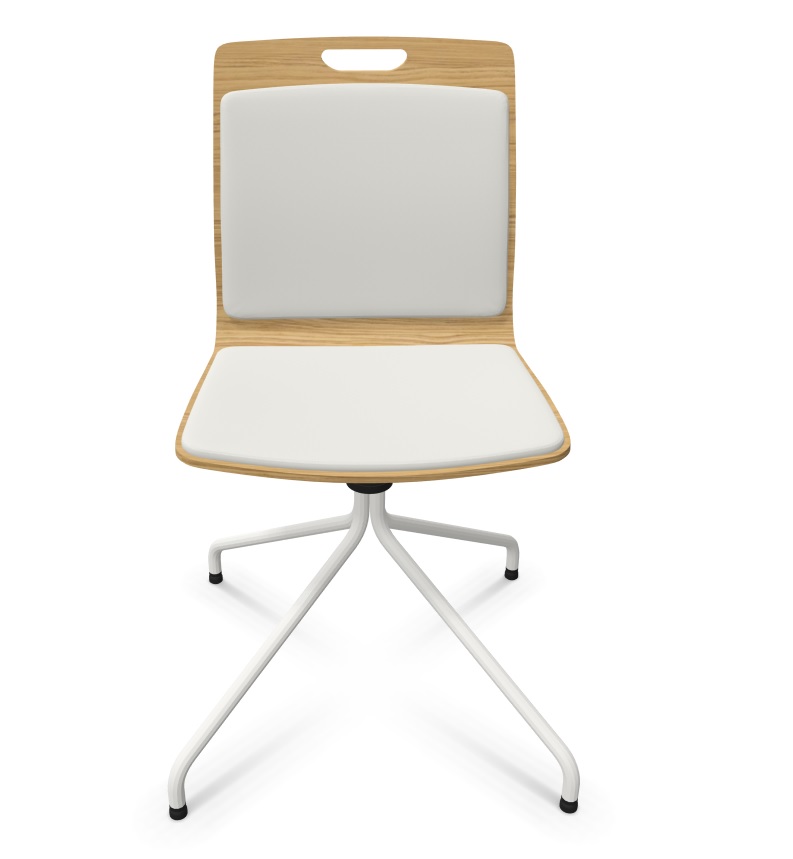PROFIM - COM Krzesło Konferencyjne K32HF | Kubełek ze sklejki | Tapicerowane nakładki na siedzisko i oparcie | stelaż typu "pająk"