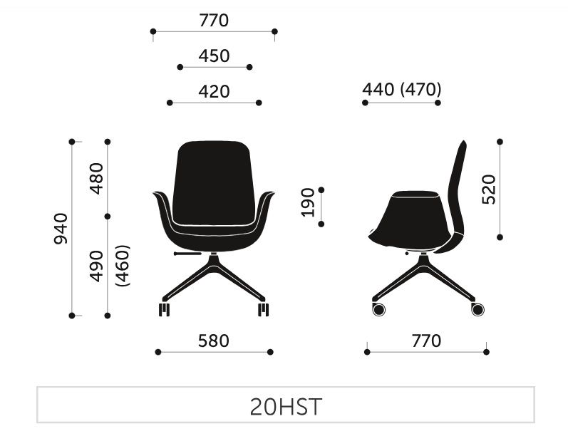 PROFIM - ELLIE PRO Fotel Obrotowy 20HST | Oparcie niskie | Baza 4-ramienna bez regulacji wysokości