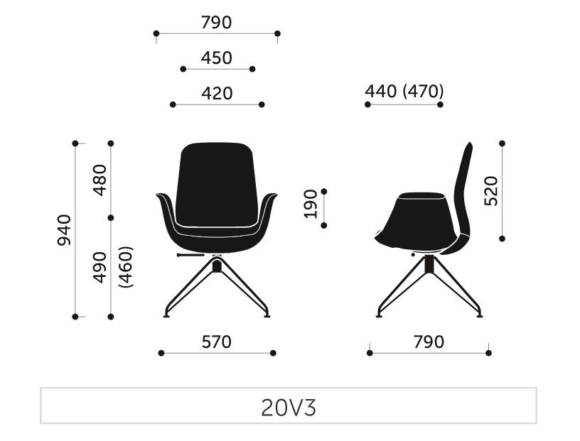 PROFIM - ELLIE PRO Fotel Obrotowy 20V3 | Oparcie niskie | Stelaż z metalowego pręta